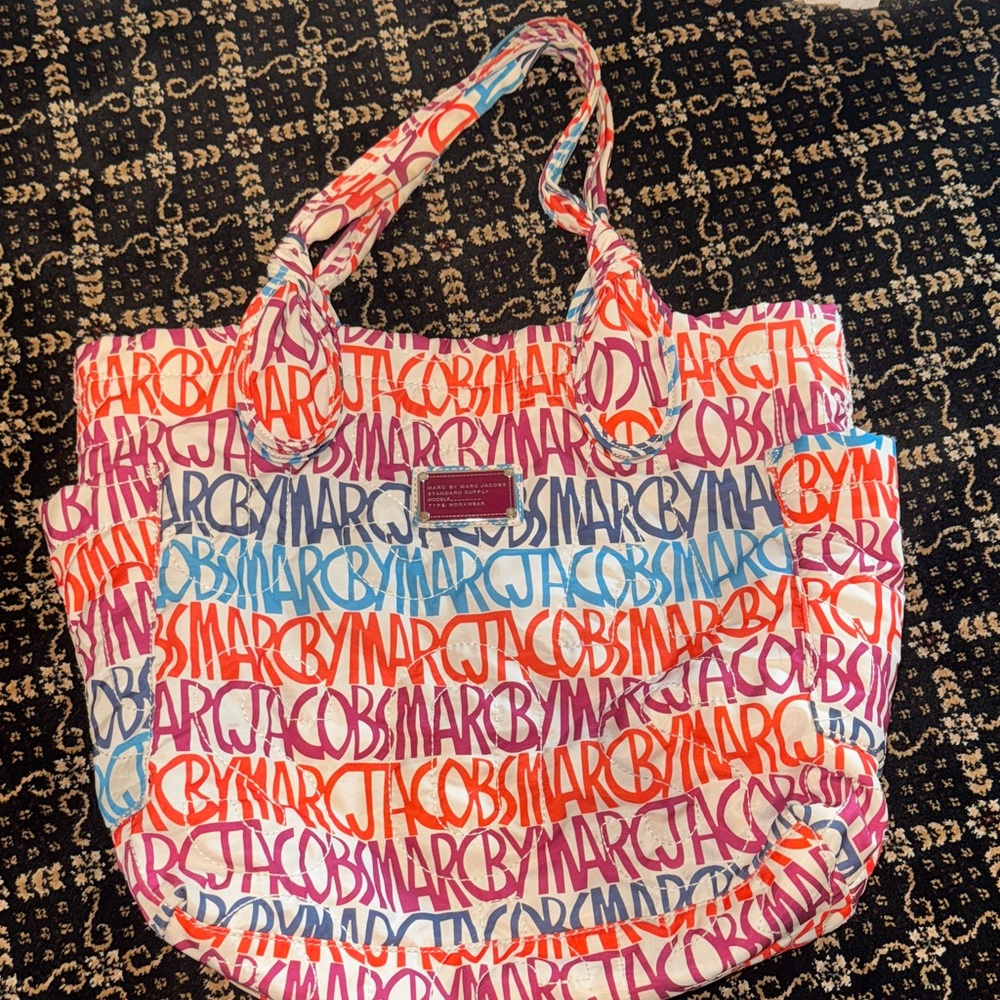 Marc Jacobs Vibrant Logo Print Tote